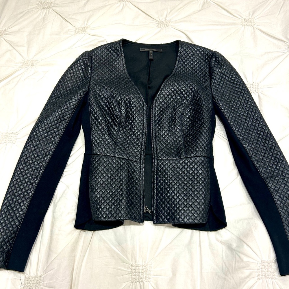 BCBG Peplum Leather jacket
